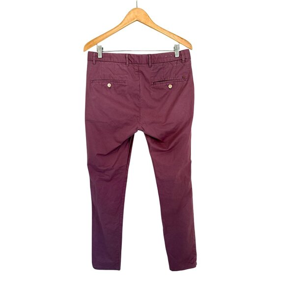Scotch & Soda MOTT Mens Burgundy Slim Fit Chinos W32/L32 Cotton Blend - Picture 9 of 10